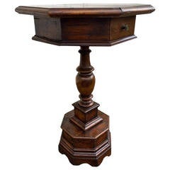 Italian Baroque Style Octagonal Walnut Side Table