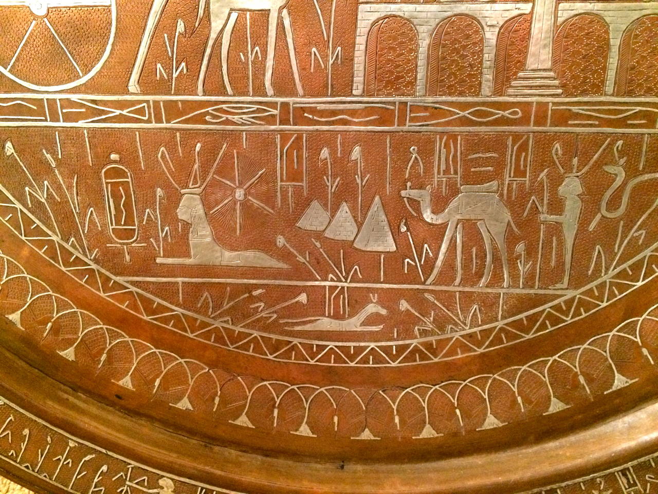 copper egyptian plate