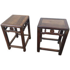 Pair of Chinese Hardwood Side Tables