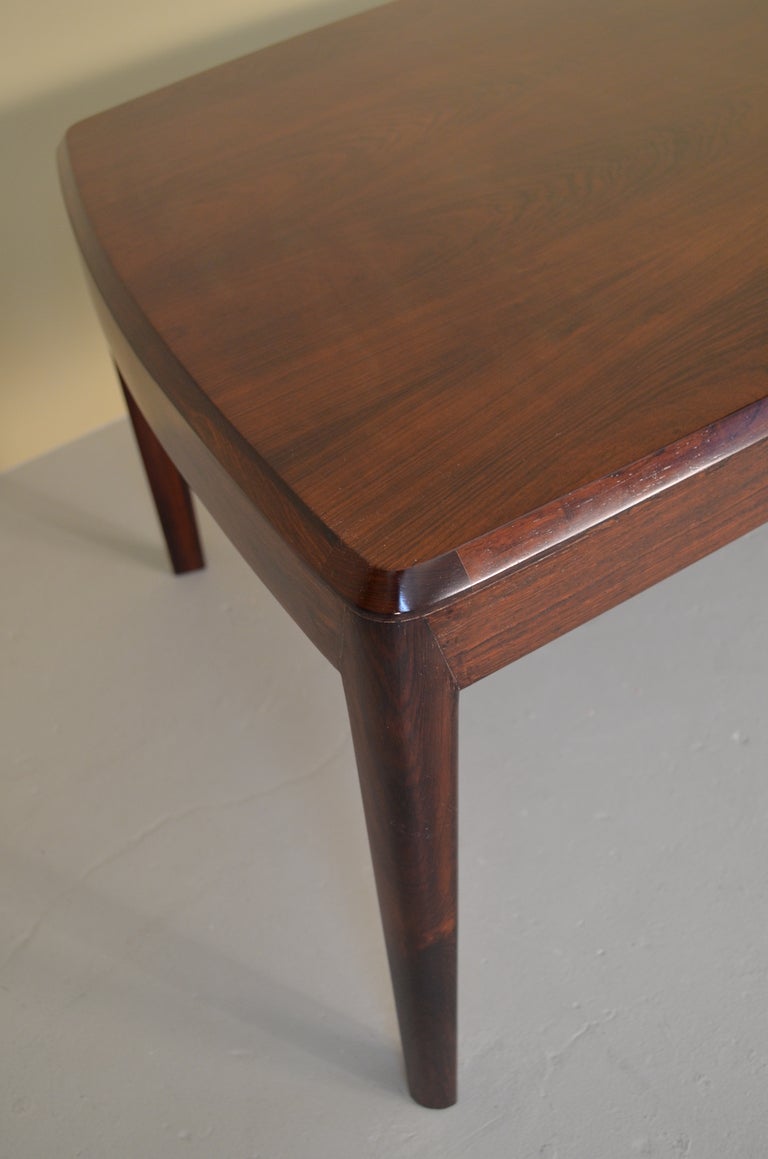 Danish Rosewood Coffee Table with Tapered Legs