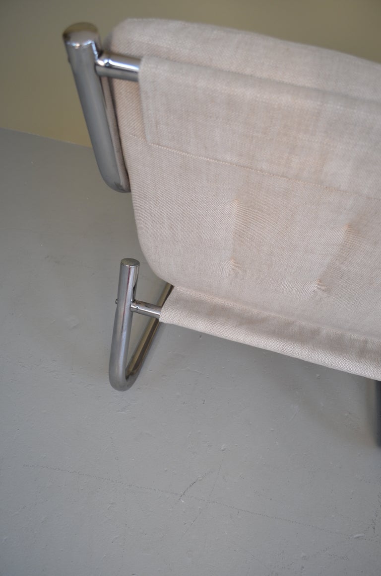 Unknown Lounge Chair with Chrome Tube Frame