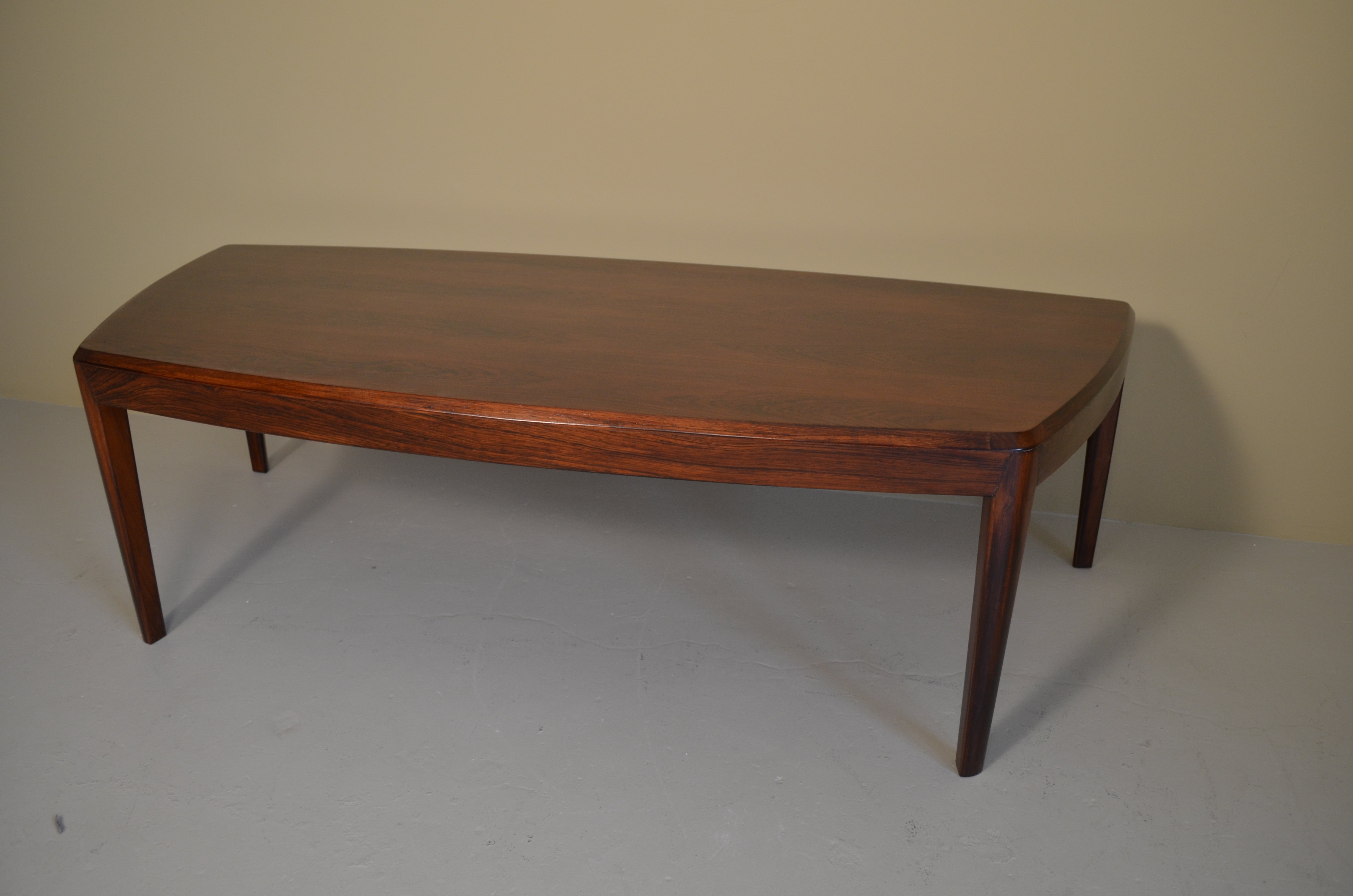 Rosewood Coffee Table with Tapered Legs