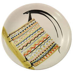 Decorative Ceramic Plate by Roger Capron