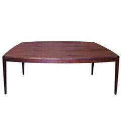 Danish Coffee Table in Rosewood with Tapered Legs
