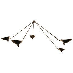 Serge Mouille Spider Ceiling Lamp with Five Arms