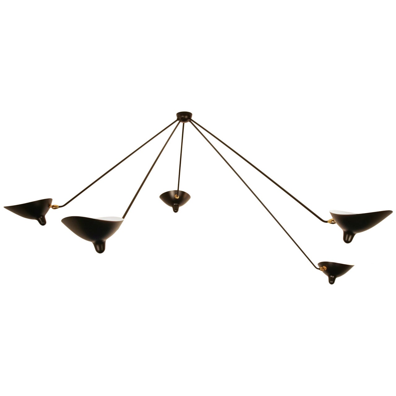 Serge Mouille Spider Ceiling Lamp with Five Arms