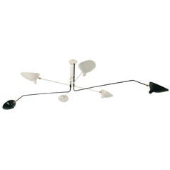 Serge Mouille Ceiling Lamp, 6 arms, B&W