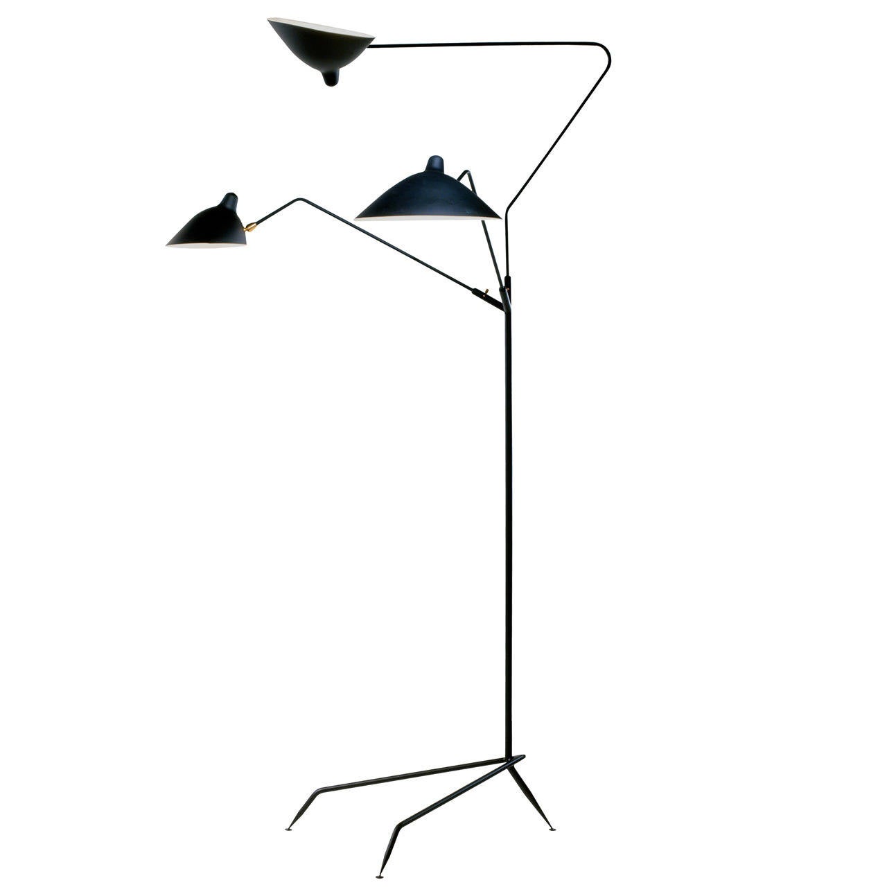 Design Serge Mouille standing lamp with three arms by serge mouille at 1stdibs 1