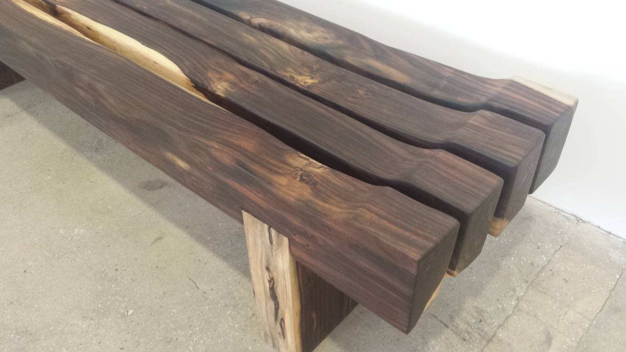 Unknown Brazilian Rosewood Slat Bench