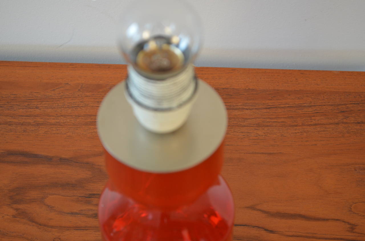 Italian Red Glass Table Lamp