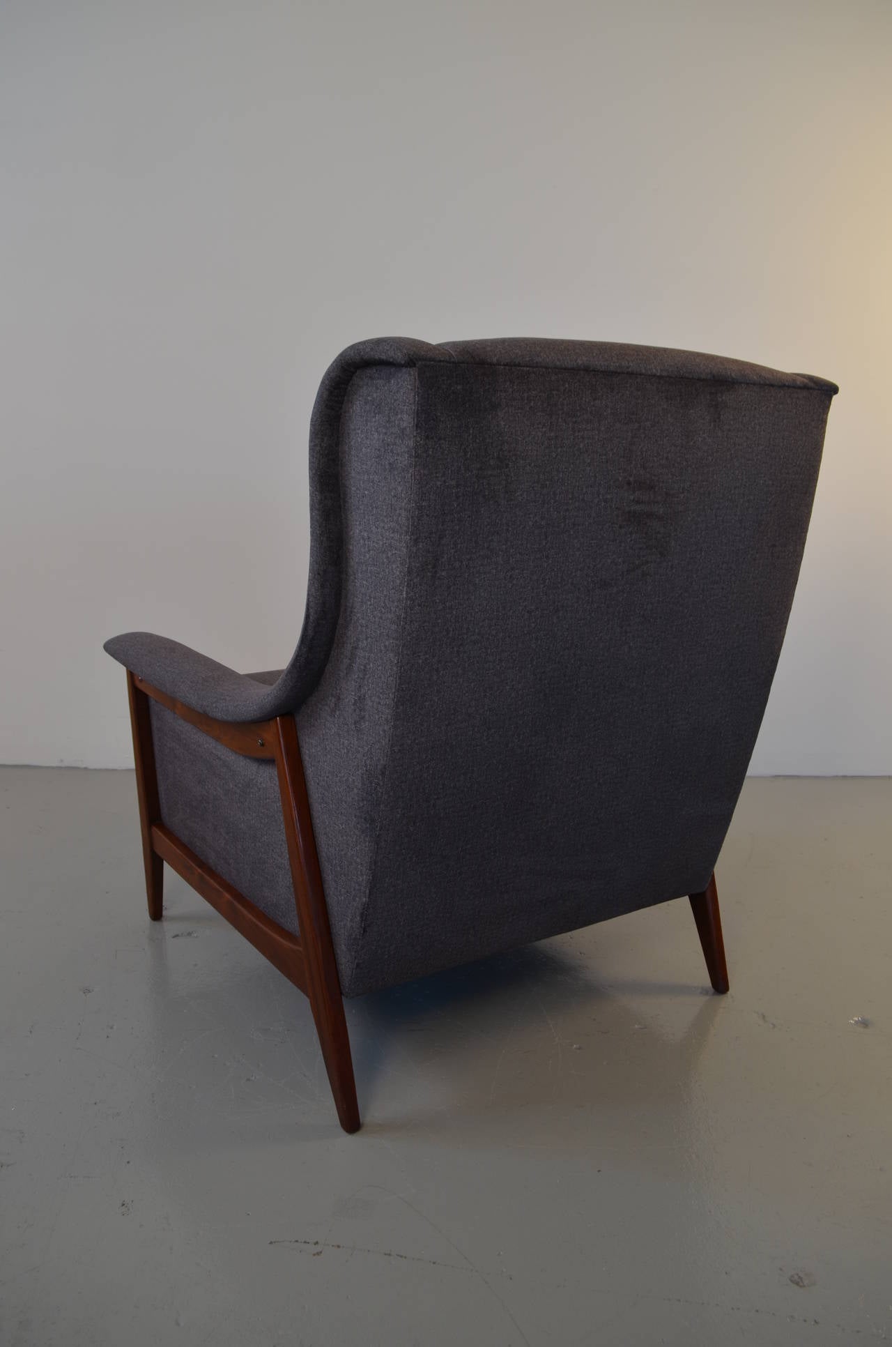 Mid-Century Modern Danish Lounge Chair with Ottoman