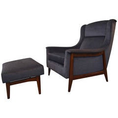 Danish Lounge Chair with Ottoman