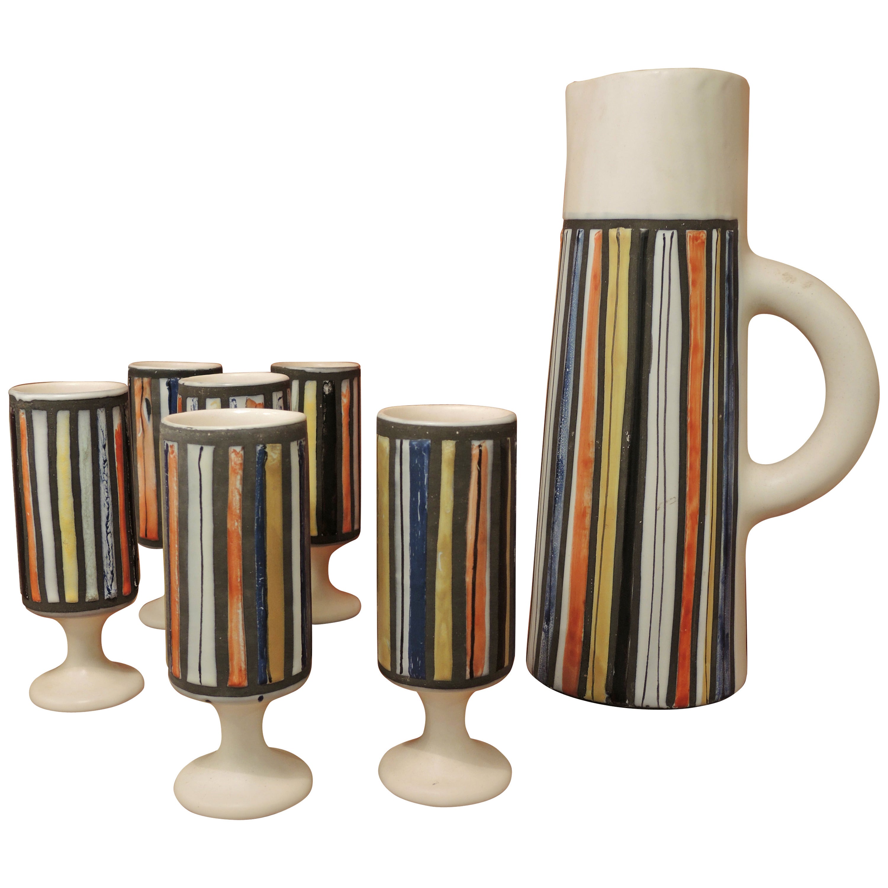Pitcher and cups by Roger Capron