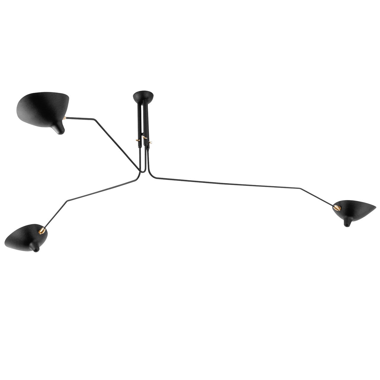 Ceiling Lamp with Three Rotating Arms by Serge Mouille