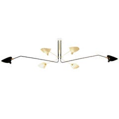 Ceiling Lamp 6 Arms, with a custom drop of 36" by Serge Mouille