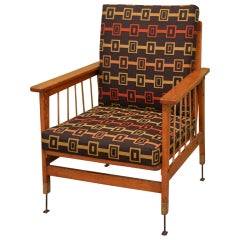 Armchair in Oak and Brass 5