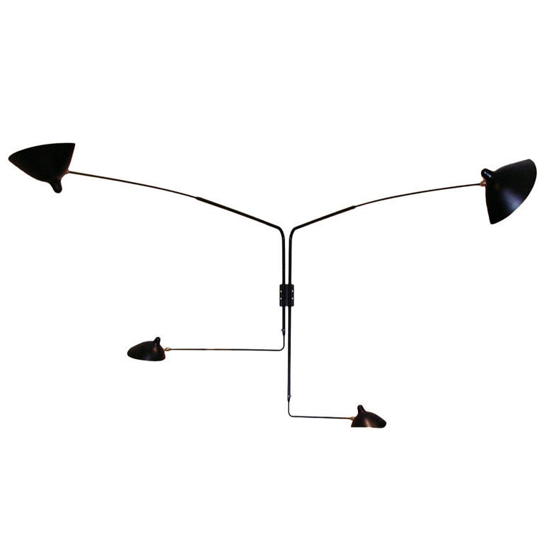 Serge Mouille - Rotating Wall Sconce with 4 Arms For Sale
