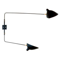 Wall Sconce with Two Straight Rotating Arms by Serge Mouille