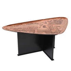 An Italian 1950's Sculptural free form etched Copper Table