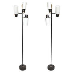 Pair of 1950's French Articulated Floor Lamps by Boris Lacroix
