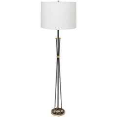 1950s American Mid-Century Modern Brass and Painted Metal Floor Lamp 6