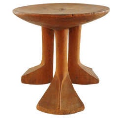 1970's Carved Wood Side Table After John Dickinson