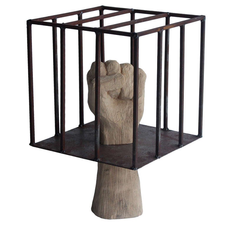 Contemporary Sculpture " Hand In The Cage " 1