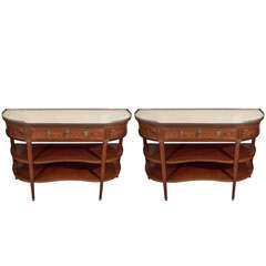 Pair of Louis XVI Console Dessert Tables
