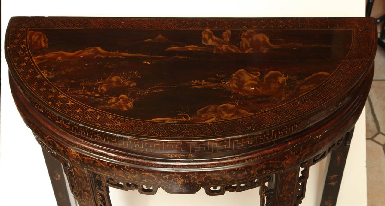 19th Century Fine Pair of Chinese Export Console Tables
