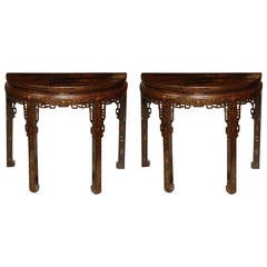 Fine Pair of Chinese Export Console Tables