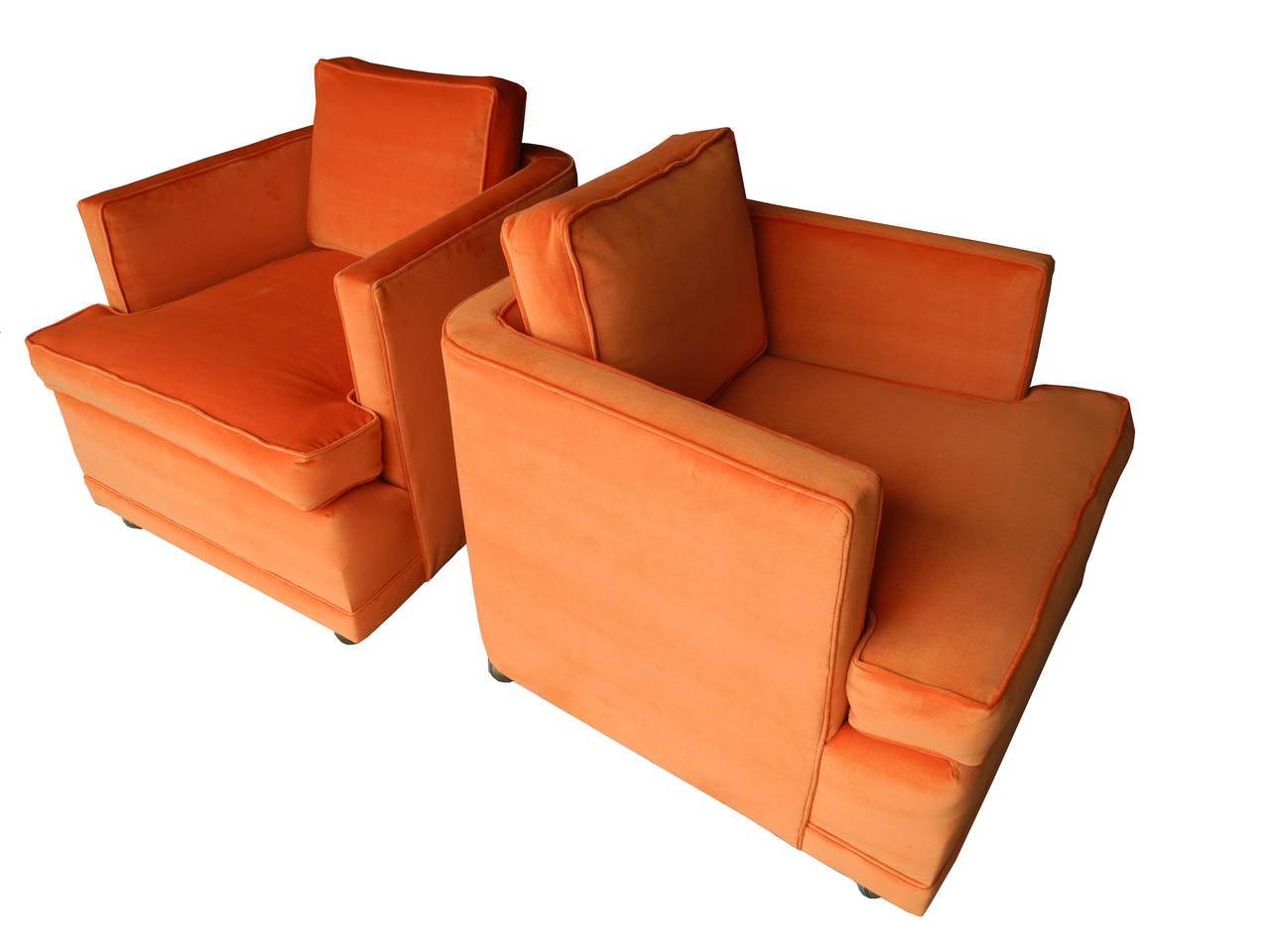 Midcentury Modern Orange Velvet Lounge Chairs By Milo Baughman - Midcentury Modern Orange Velvet Lounge Chairs By Milo Baughman S midcentury modern orange velvet lounge chairs by milo baughman - midcentury modern orange velvet lounge chairs by milo baughman s