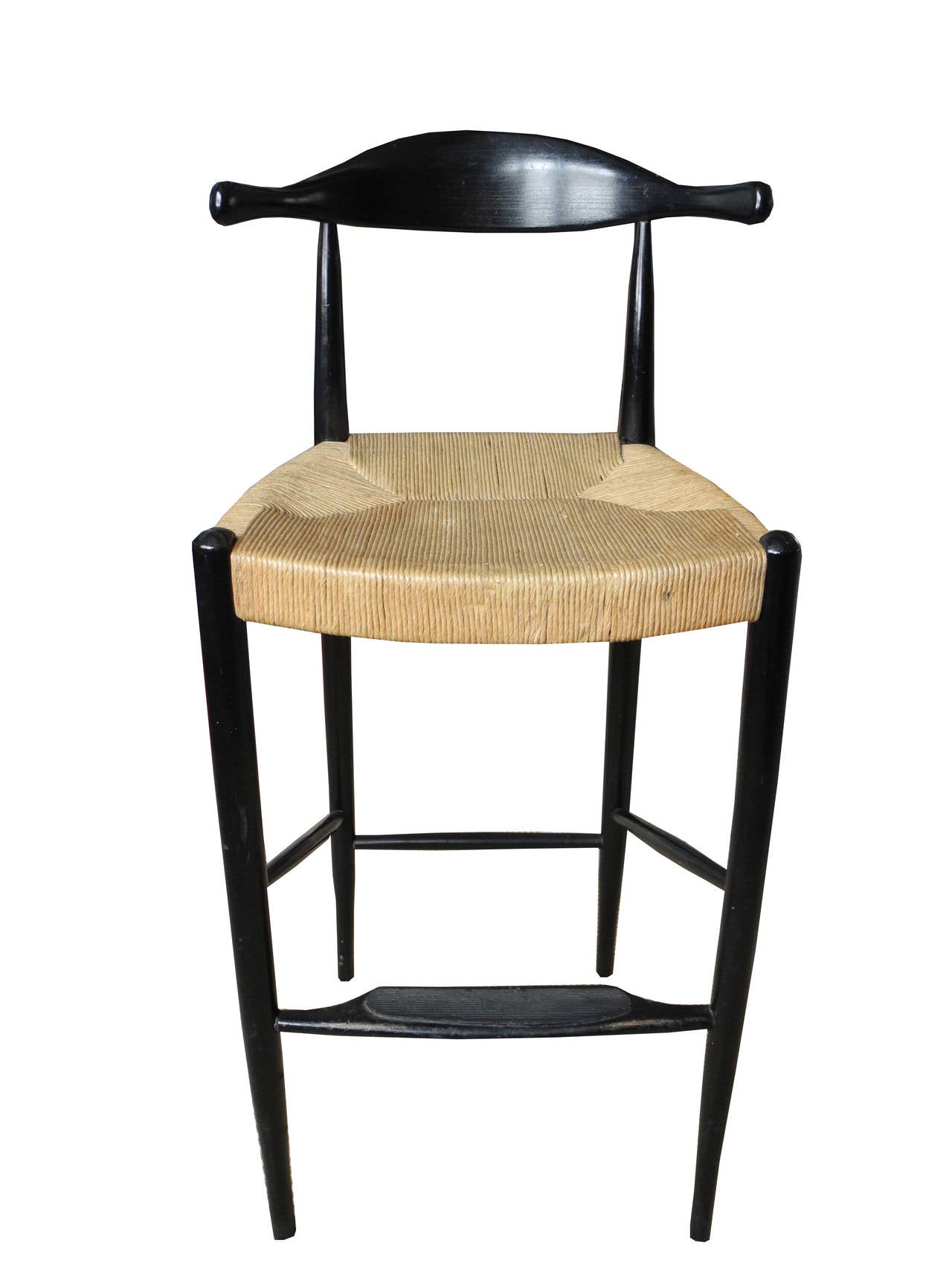 American Mid-Century Ox Bow Tall Bar Stools  For Sale