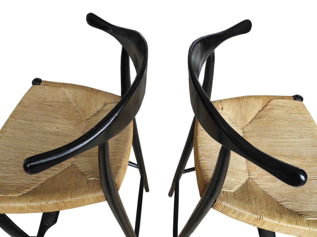 20th Century Mid-Century Ox Bow Tall Bar Stools  For Sale