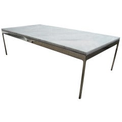Marble and Stainless Steel Coffee Table by Nicos Zographos