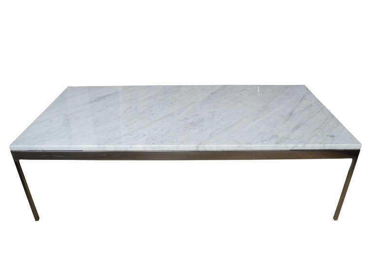 Modern Marble and Stainless Steel Coffee Table by Nicos Zographos
