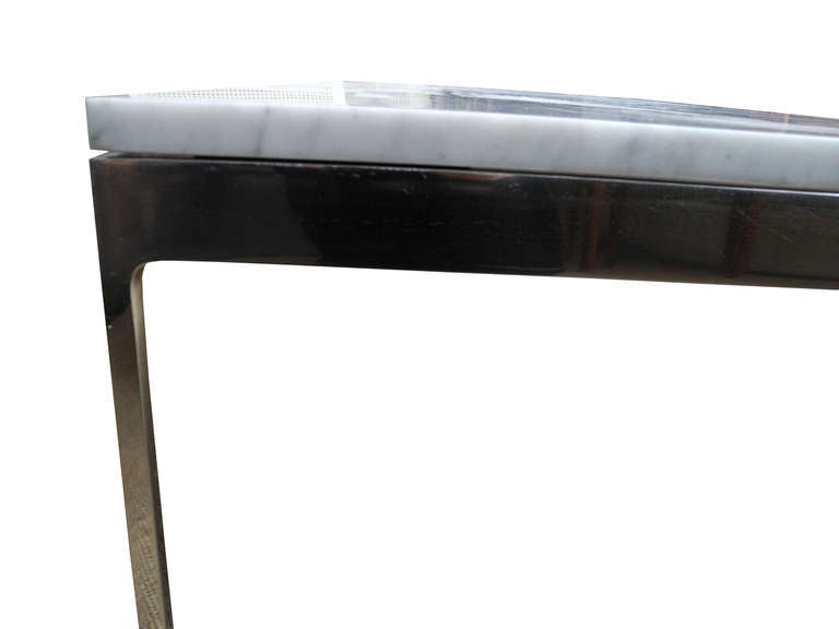 American Marble and Stainless Steel Coffee Table by Nicos Zographos