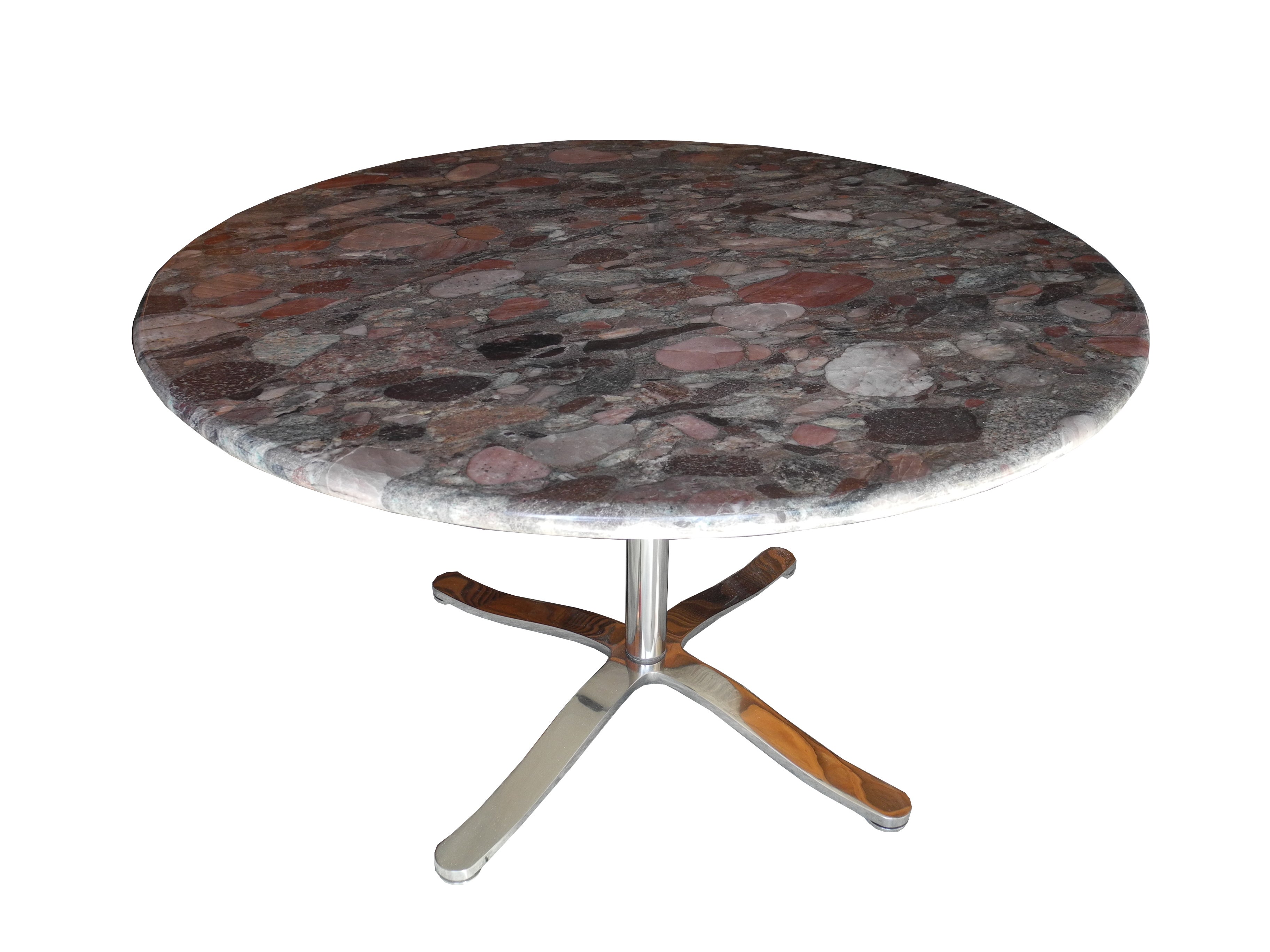 Modern Stainless Steel and Stone Dining or Conference Table by Nicos Zographos