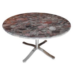 Modern Stainless Steel and Stone Dining or Conference Table by Nicos Zographos