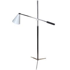 Modern Italian One-Arm Tripod Floor Lamp for Arteluce in the Style of Sarfatti