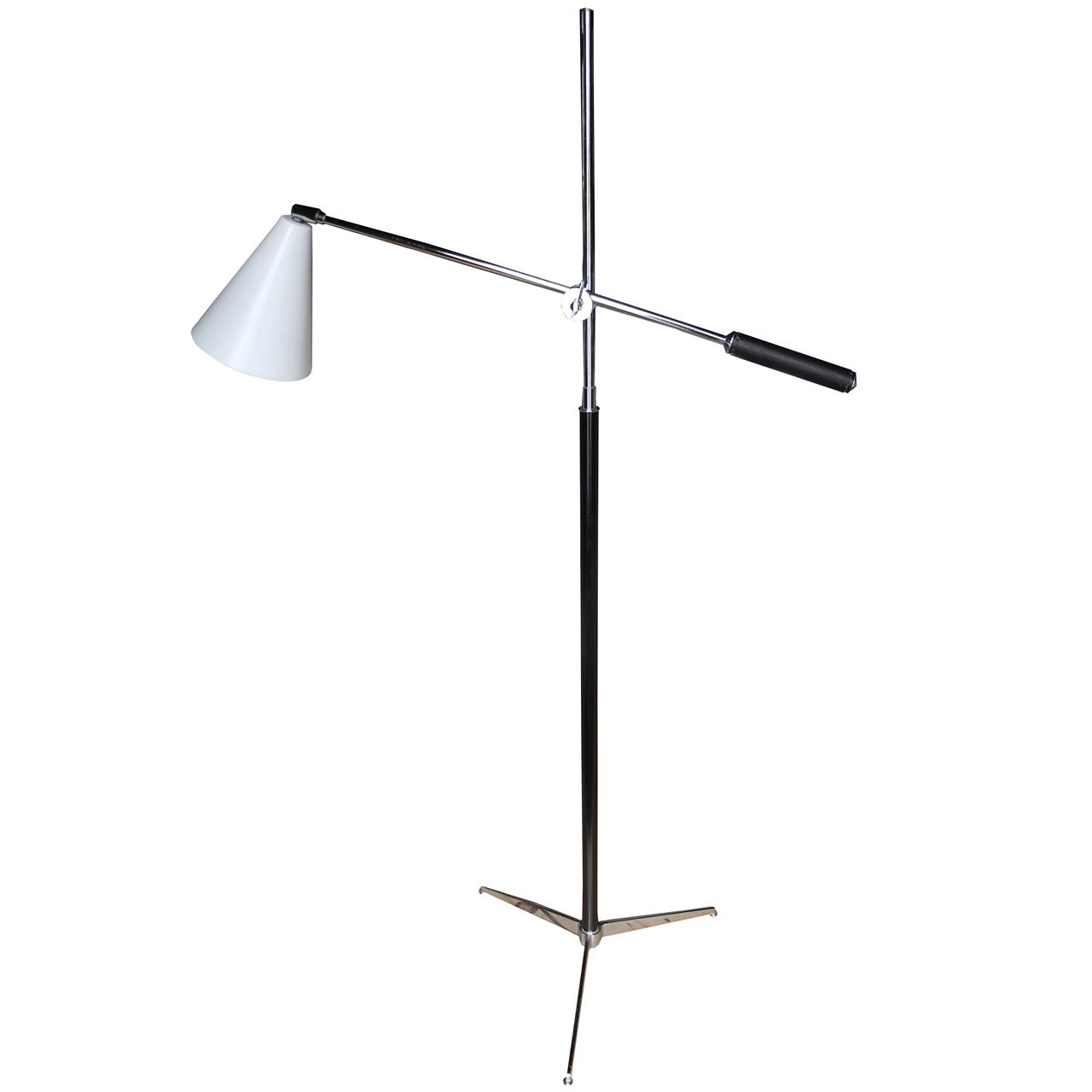 Modern Italian One-Arm Tripod Floor Lamp for Arteluce in the Style of Sarfatti For Sale