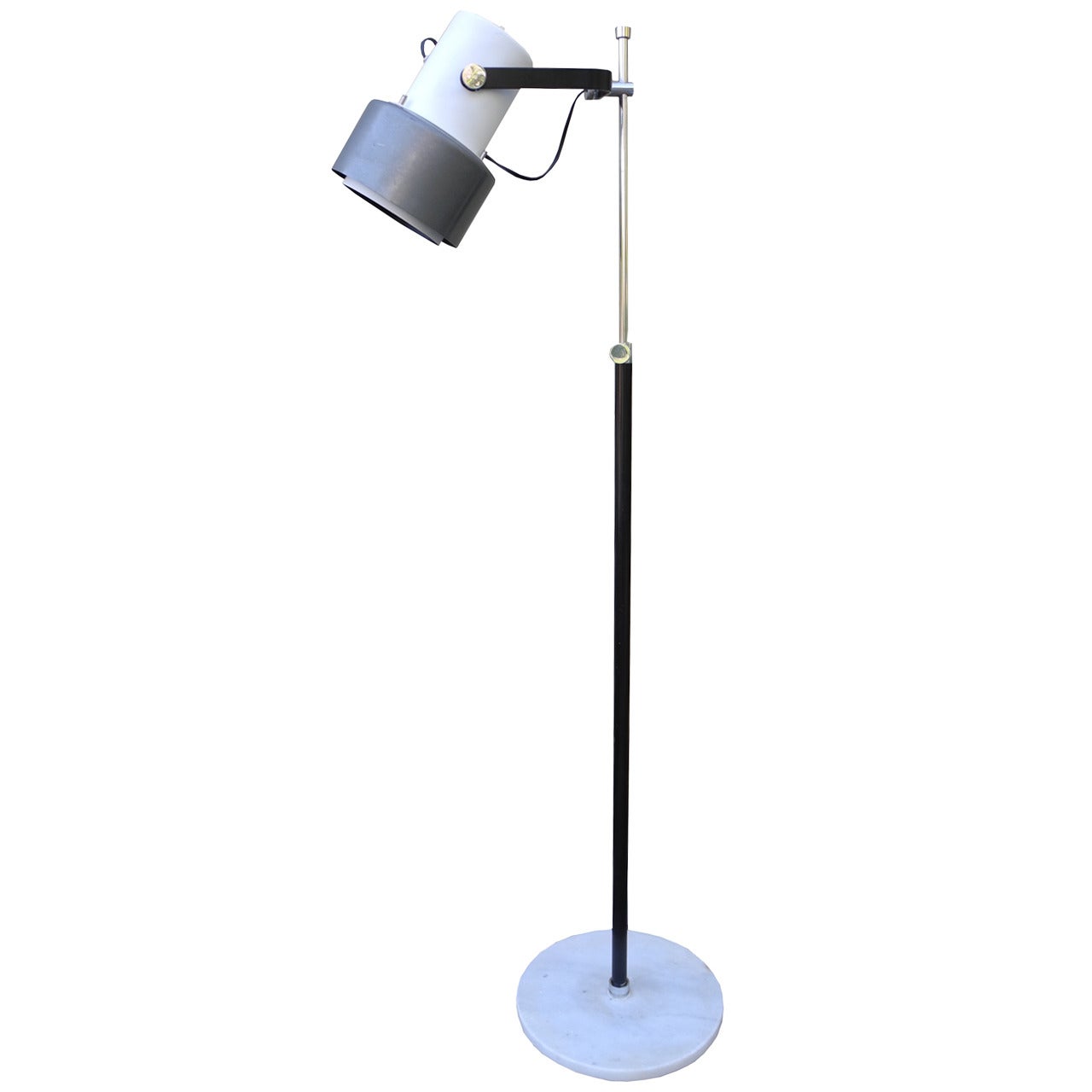 Modern Italian Marble and Spun Metal Floor Lamp in the Style of Louis Poulsen For Sale