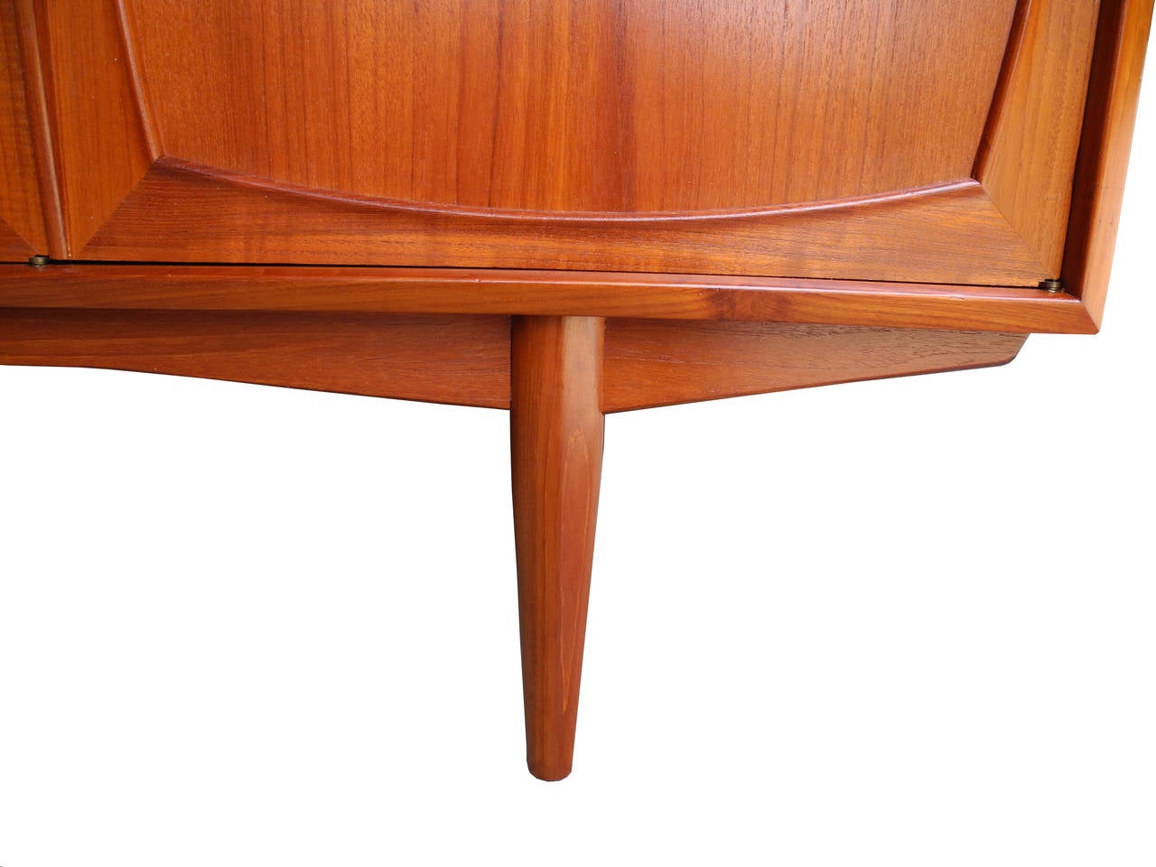 Four-Door Danish Modern Teak Sideboard or Credenza by Johannes Andersen In Good Condition For Sale In Hudson, NY