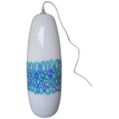 Modern White Vistas Blown Glass Ceiling Lamp Made in Murano, Italy