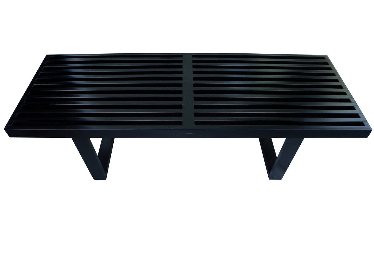 American Modern George Nelson Black Slatted Bench/Coffee Table for Herman Miller