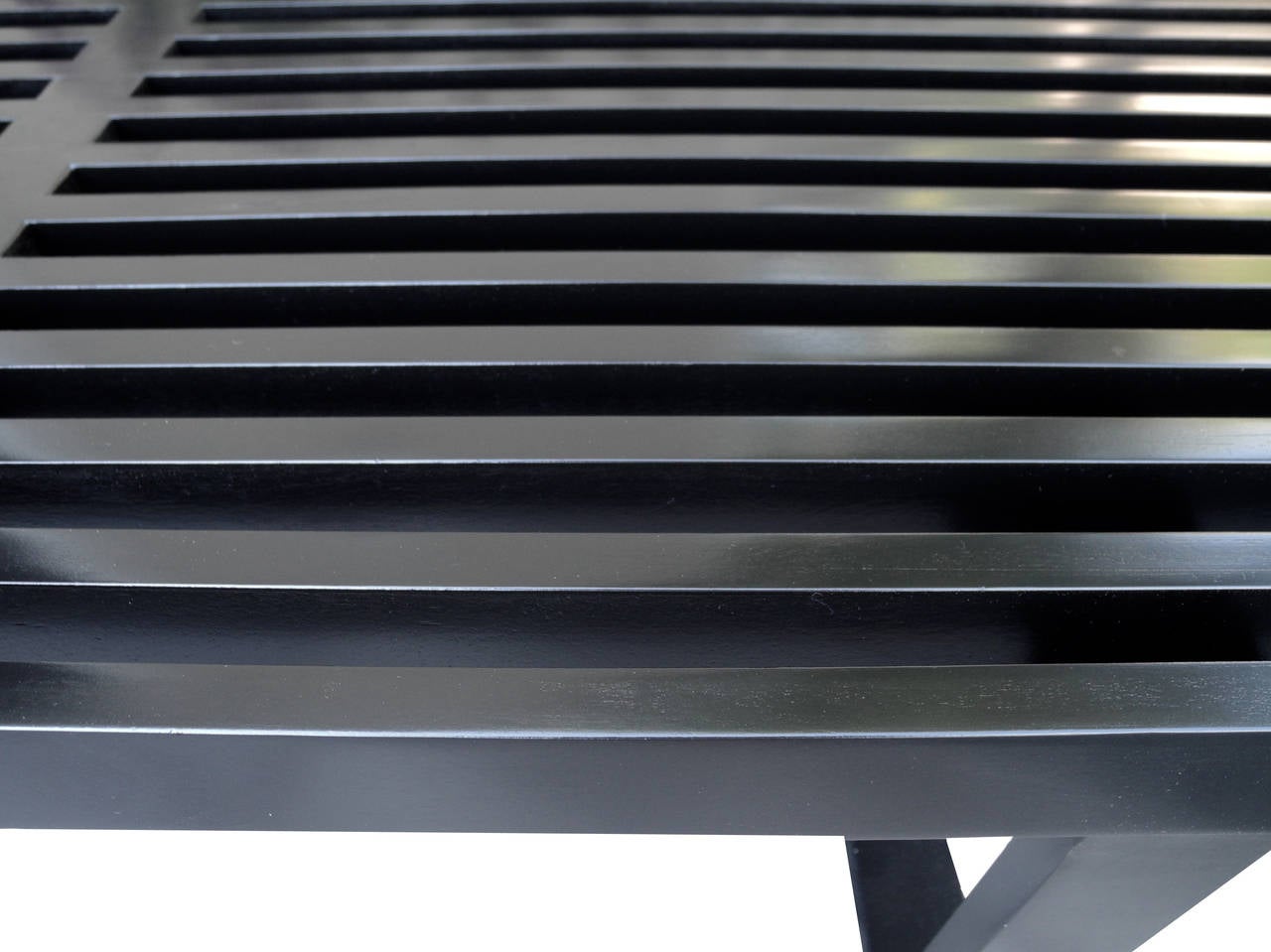20th Century Modern George Nelson Black Slatted Bench/Coffee Table for Herman Miller