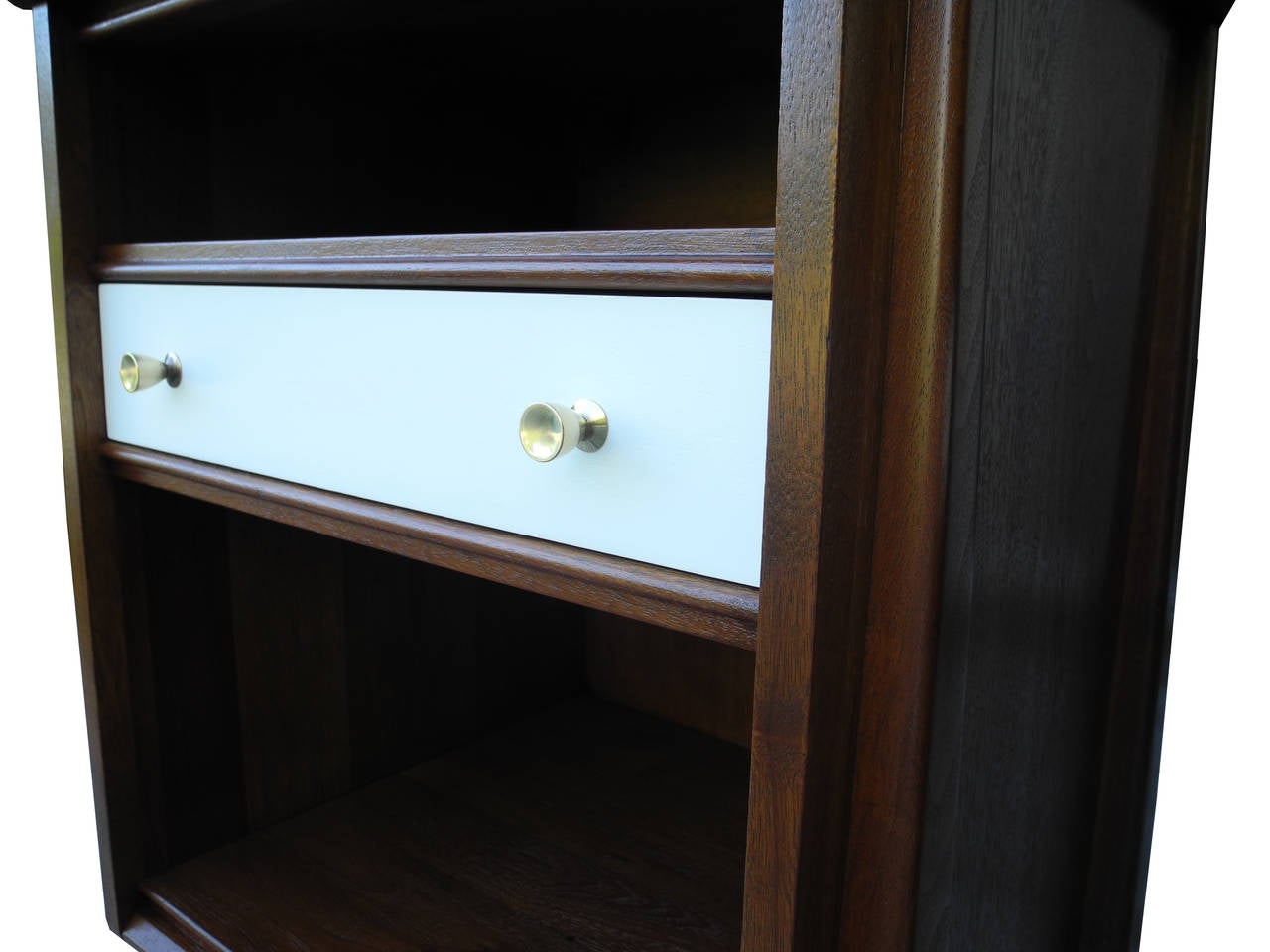 20th Century Mid-Century Modern Solid Walnut Nightstands or Bedside Tables with Drawer For Sale