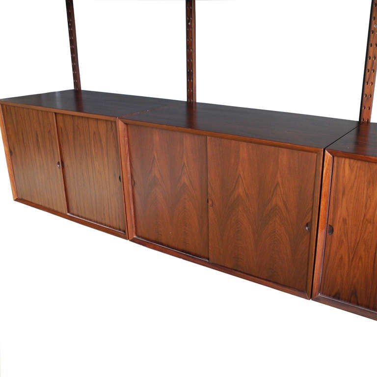 Danish Modern Rosewood Record Wall Unit by Poul Cadovious for Cado For Sale 1