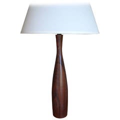 Danish Modern Brazilian Solid Rosewood Single Table or Desk Lamp