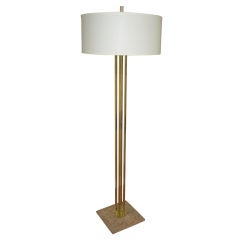 Brass and Marble Floor Lamp Attributed to Paul McCobb