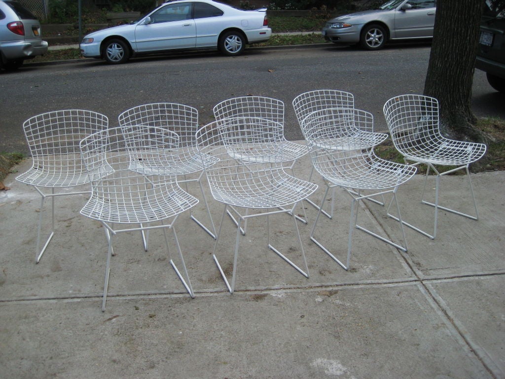 Set of Eight Harry Bertoia Wire Chairs